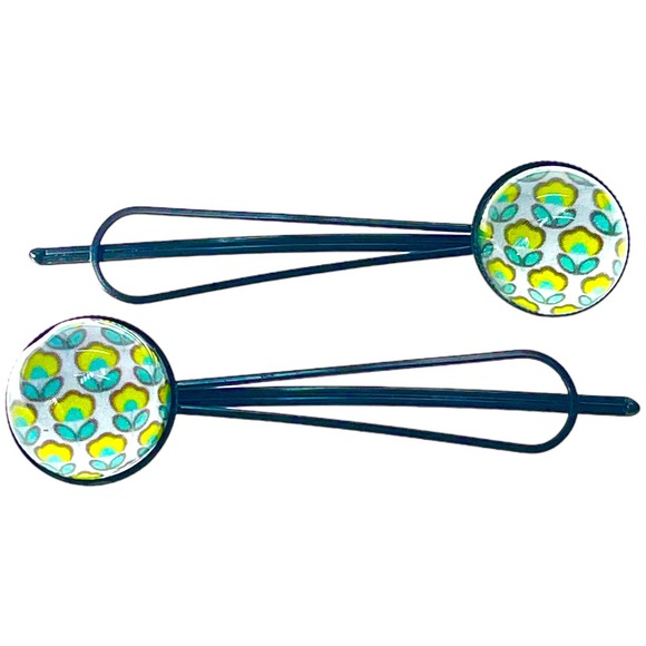 Yellow Tulip Big Hair Pin Pair - Picture 2 of 3